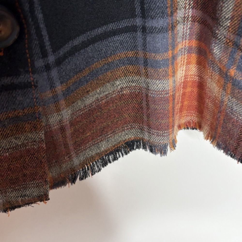 Democracy Plaid Flannel Shirt Womens Small Button Up Granola Girl Outdoor Earthy - Picture 6 of 9